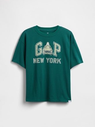 Tricou cu logo grafic relaxat pentru copii