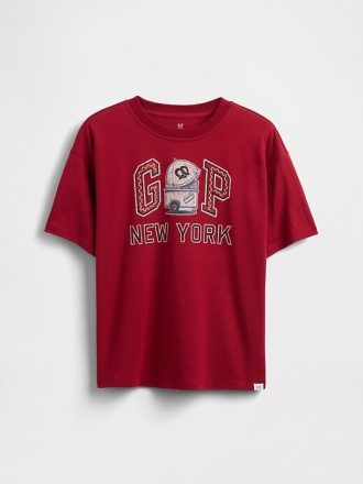Tricou cu logo grafic relaxat pentru copii