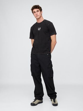 Tricou cu logo relaxat greu