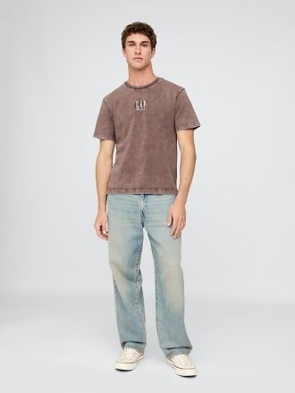 Tricou cu logo relaxat greu