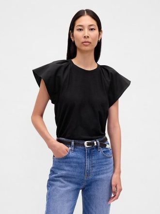 Tricou cu maneci fluturate