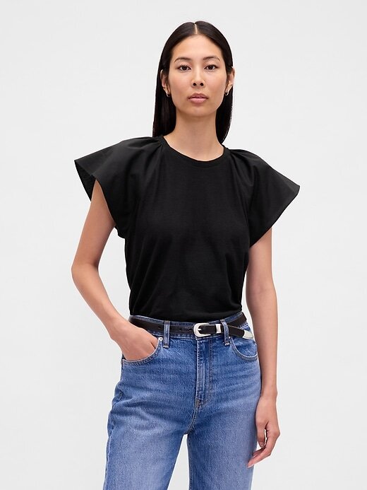 Tricou cu maneci fluturate Tricou cu maneci fluturate