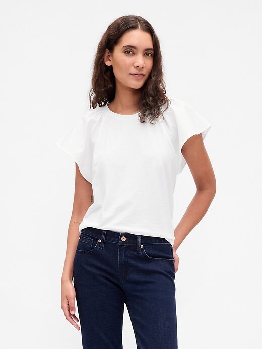Tricou cu maneci fluturate Tricou cu maneci fluturate