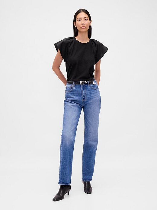 Tricou cu maneci fluturate Tricou cu maneci fluturate