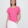 Tricou cu manșete rulante din amestec de in