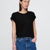 Tricou cu manșete rulante din amestec de in