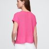 Tricou cu manșete rulante din amestec de in