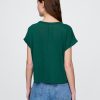 Tricou cu manșete rulante din amestec de in