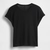 Tricou cu manșete rulante din amestec de in