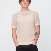 Tricou cu mesh croșetat cu decolteu Tricou cu mesh croșetat cu decolteu