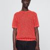 Tricou cu mesh croșetat cu decolteu Tricou cu mesh croșetat cu decolteu