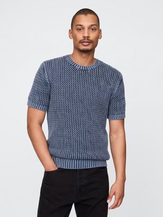 Tricou cu mesh croșetat cu decolteu