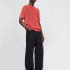 Tricou cu mesh croșetat cu decolteu Tricou cu mesh croșetat cu decolteu