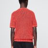Tricou cu mesh croșetat cu decolteu Tricou cu mesh croșetat cu decolteu