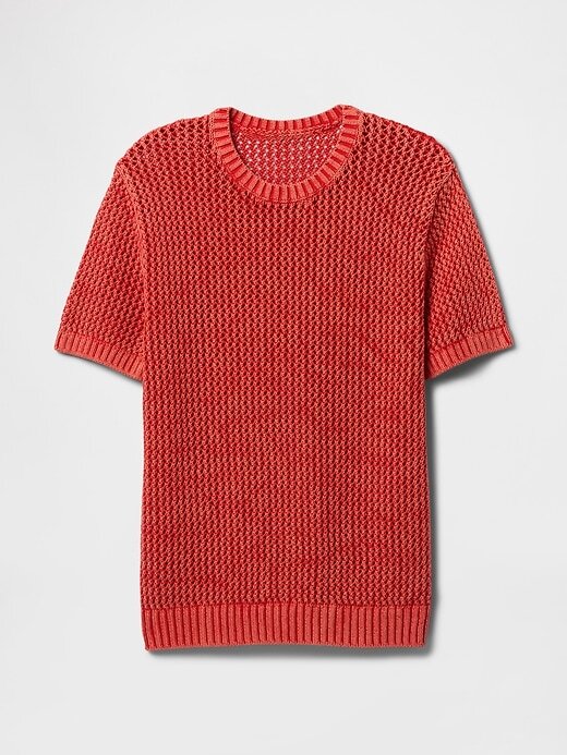 Tricou cu mesh croșetat cu decolteu Tricou cu mesh croșetat cu decolteu