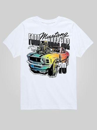 Tricou cu mânecă scurtă Ford 1970 Ford Mustang Rainbow pentru copii