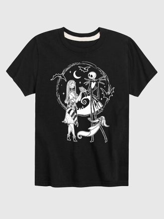 Tricou cu mânecă scurtă Jack Sally Zero Coșmar înainte de Crăciun