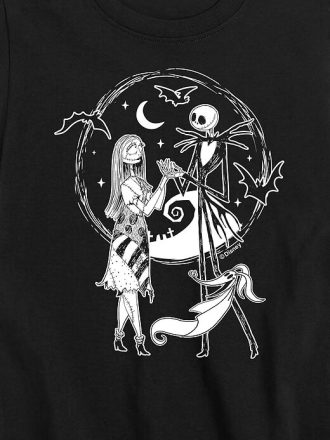 Tricou cu mânecă scurtă Jack Sally Zero Coșmar înainte de Crăciun