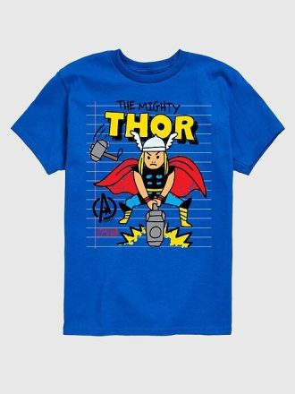 Tricou cu mânecă scurtă Marvel Thor Doodle pentru copil mic