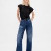Tricou cu mâneci fluturate din amestec de in
