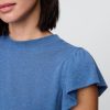 Tricou cu mâneci fluturate din amestec de in Tricou cu mâneci fluturate din amestec de in