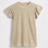 Tricou cu mâneci fluturate din amestec de in Tricou cu mâneci fluturate din amestec de in