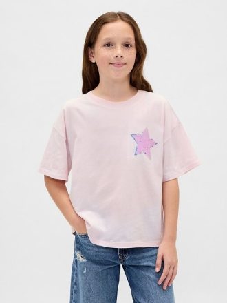 Tricou cu paiete flippy oversized pentru copii