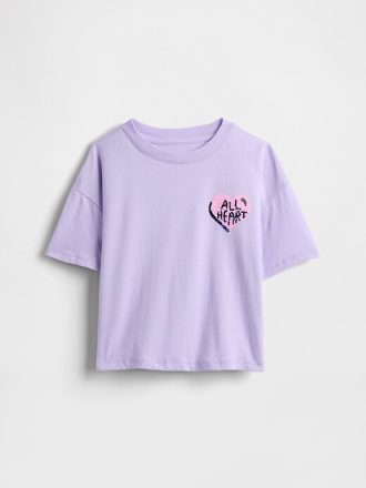 Tricou cu paiete flippy oversized pentru copii