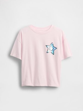 Tricou cu paiete flippy oversized pentru copii