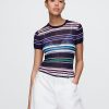 Tricou cu pulover cu coaste transparente Tricou cu pulover cu coaste transparente