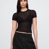Tricou cu pulover cu coaste transparente
