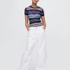 Tricou cu pulover cu coaste transparente Tricou cu pulover cu coaste transparente