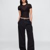 Tricou cu pulover cu coaste transparente