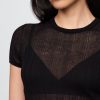 Tricou cu pulover cu coaste transparente
