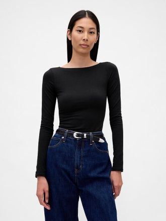 Tricou cu spate deschis din jerseu din tricot