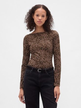 Tricou cu spate deschis din jerseu din tricot