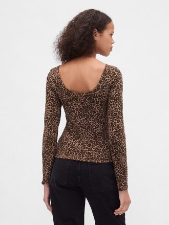 Tricou cu spate deschis din jerseu din tricot