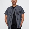 Tricou de baseball cu logo din denim 1969 Tricou de baseball cu logo din denim 1969