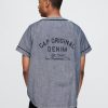 Tricou de baseball cu logo din denim 1969 Tricou de baseball cu logo din denim 1969