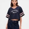 Tricou din jerseu crop din bumbac organic