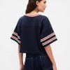 Tricou din jerseu crop din bumbac organic