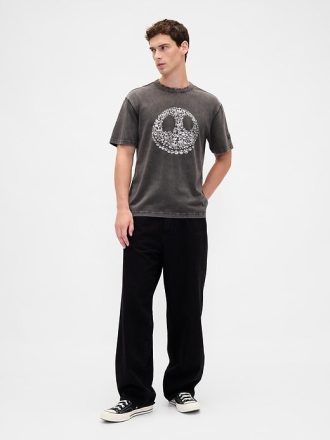 Tricou Gap × Disney Tim Burton The Nightmare Before Christmas Skull