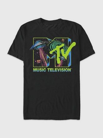 Tricou grafic cu logo MTV Space