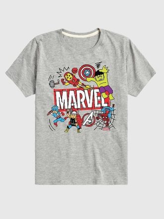 Tricou grafic cu mânecă scurtă Marvel Avengers Doodle pentru copil mic