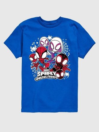 Tricou grafic cu mânecă scurtă Marvel Spidey și prietenii pentru copil