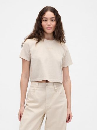 Tricou grafic Gap × BÉIS din bumbac organic VintageSoft Crop