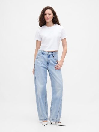 Tricou grafic Gap × BÉIS din bumbac organic VintageSoft Crop