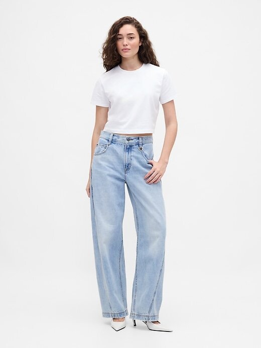 Tricou grafic Gap × BÉIS din bumbac organic VintageSoft Crop Tricou grafic Gap × BÉIS din bumbac organic VintageSoft Crop