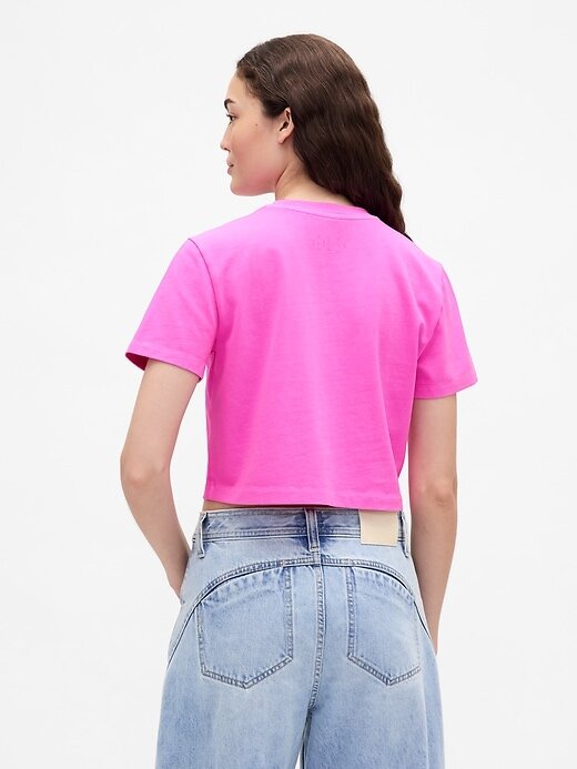 Tricou grafic Gap × BÉIS din bumbac organic VintageSoft Crop Tricou grafic Gap × BÉIS din bumbac organic VintageSoft Crop