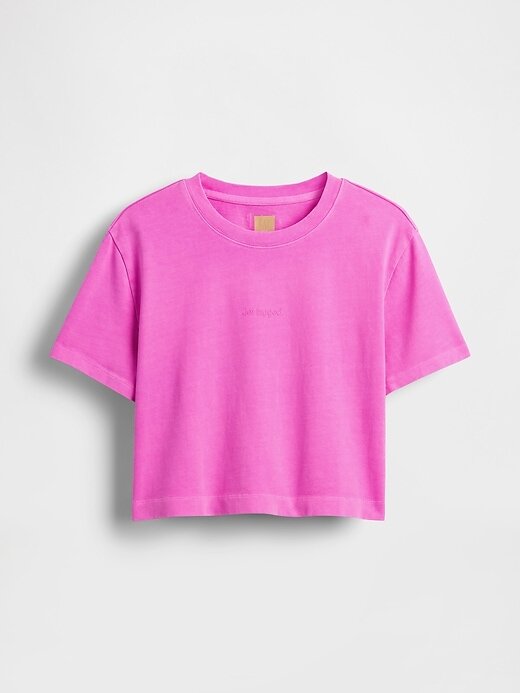 Tricou grafic Gap × BÉIS din bumbac organic VintageSoft Crop Tricou grafic Gap × BÉIS din bumbac organic VintageSoft Crop